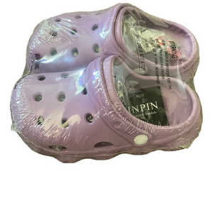 NEW - INMINPIN Girls Pull-on Purple Garden Clogs with Package of Jibbitz
